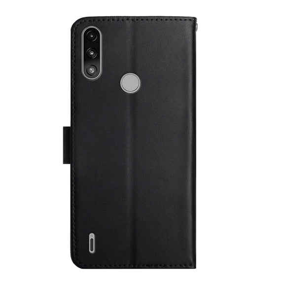 For Motorola Moto E7 Power Genuine Leather Fingerprint-proof Horizontal Flip Phone Case(Black)