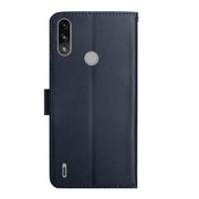 For Motorola Moto E7 Power Genuine Leather Fingerprint-proof Horizontal Flip Phone Case(Blue)