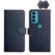 For Motorola Moto Edge 20 Genuine Leather Fingerprint-proof Horizontal Flip Phone Case(Blue) - Motorola Cases by PMC TechLife | Online Shopping South Africa | PMC TechLife | Buy Now Pay Later Mobicred