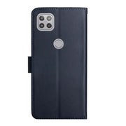 For Motorola Moto G 5G Genuine Leather Fingerprint-proof Horizontal Flip Phone Case(Blue)