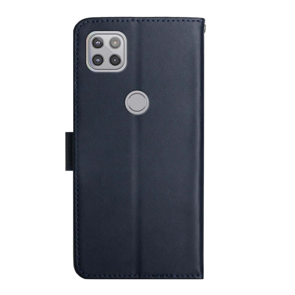For Motorola Moto G 5G Genuine Leather Fingerprint-proof Horizontal Flip Phone Case(Blue)