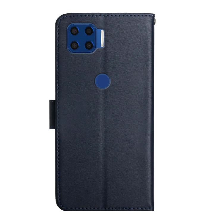 For Motorola Moto G 5G Plus Genuine Leather Fingerprint-proof Horizontal Flip Phone Case(Blue)