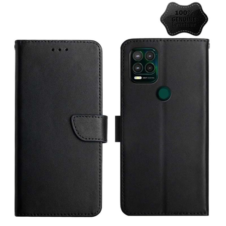 For Motorola Moto G Stylus 5G Genuine Leather Fingerprint-proof Horizontal Flip Phone Case(Black)