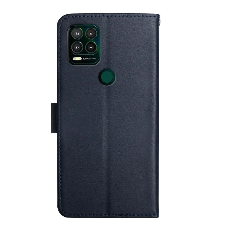 For Motorola Moto G Stylus 5G Genuine Leather Fingerprint-proof Horizontal Flip Phone Case(Blue)