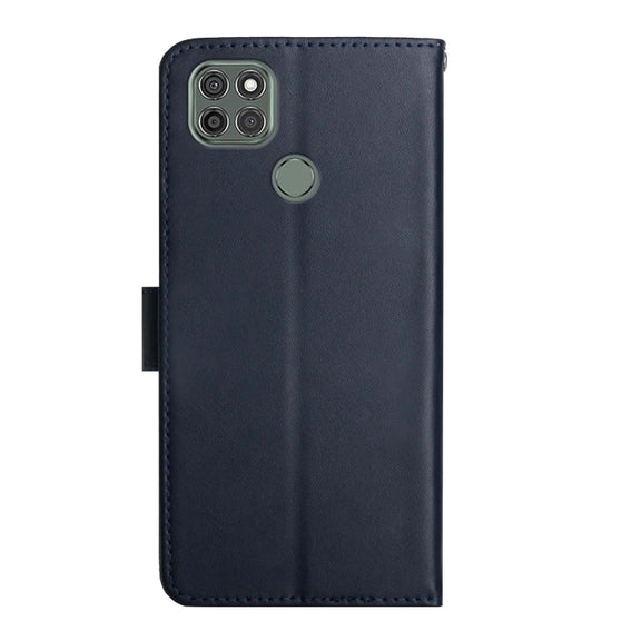 For Motorola Moto G9 Power Genuine Leather Fingerprint-proof Horizontal Flip Phone Case(Blue)