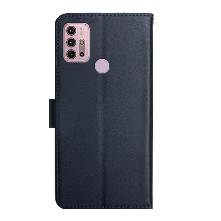 For Motorola Moto G30 Genuine Leather Fingerprint-proof Horizontal Flip Phone Case(Blue)
