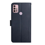 For Motorola Moto G30 Genuine Leather Fingerprint-proof Horizontal Flip Phone Case(Blue)
