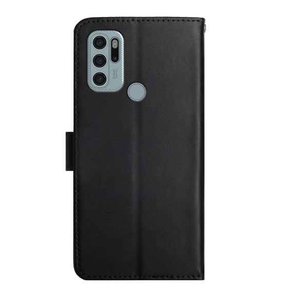 For Motorola Moto G60s Genuine Leather Fingerprint-proof Horizontal Flip Phone Case(Black)