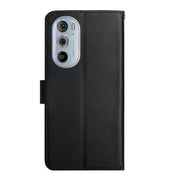 For Motorola Edge 30 Pro Genuine Leather Fingerprint-proof Horizontal Flip Phone Case(Black)