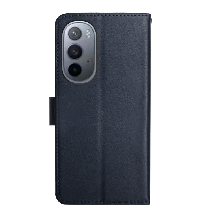 For Motorola Moto Edge X30 Genuine Leather Fingerprint-proof Horizontal Flip Phone Case(Blue)