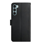 For Motorola Moto G200 5G Genuine Leather Fingerprint-proof Horizontal Flip Phone Case(Black)