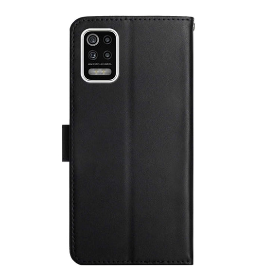 For LG K42 Genuine Leather Fingerprint-proof Flip Phone Case(Black)