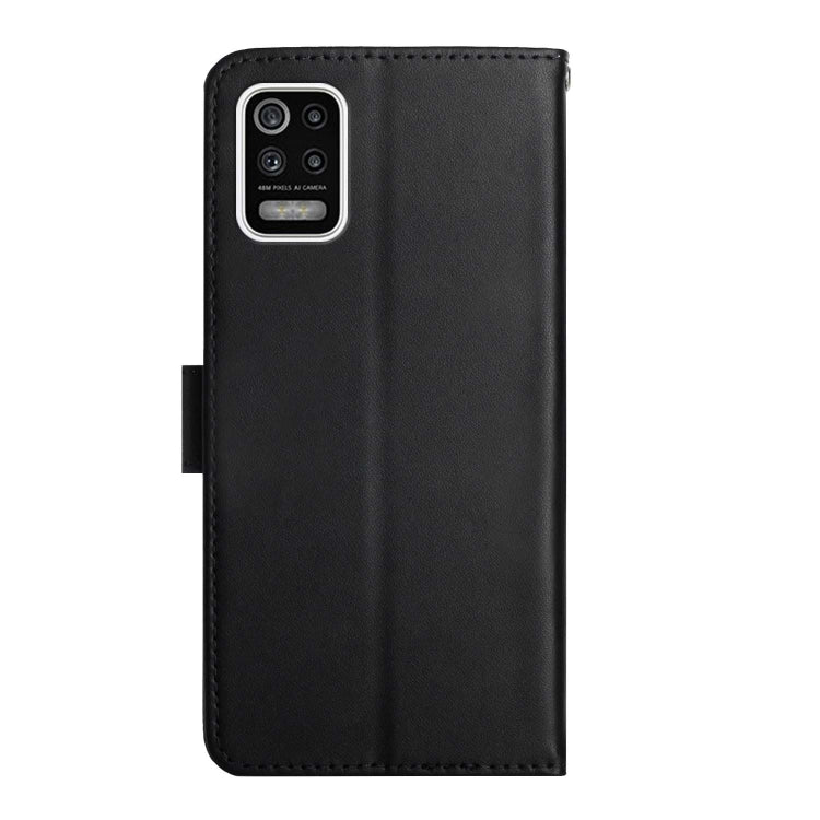 For LG K42 Genuine Leather Fingerprint-proof Flip Phone Case(Black)