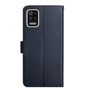For LG K42 Genuine Leather Fingerprint-proof Flip Phone Case(Blue)