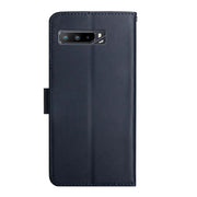 For Asus ROG Phone 3 ZS661KS Genuine Leather Fingerprint-proof Flip Phone Case(Blue)