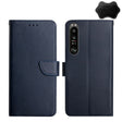 For Sony Xperia 1 III Genuine Leather Fingerprint-proof Flip Phone Case(Blue) - Sony Cases by PMC TechLife | Online Shopping South Africa | PMC TechLife | Buy Now Pay Later Mobicred