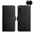 For Sony Xperia 1 IV Genuine Leather Fingerprint-proof Flip Phone Case(Black) - Sony Cases by PMC TechLife | Online Shopping South Africa | PMC TechLife | Buy Now Pay Later Mobicred