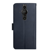 For Sony Xperia Pro-I Genuine Leather Fingerprint-proof Flip Phone Case(Blue)