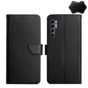 For TCL 20 Pro 5G Genuine Leather Fingerprint-proof Flip Phone Case(Black)
