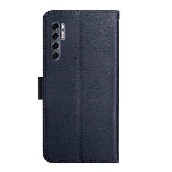 For TCL 20 Pro 5G Genuine Leather Fingerprint-proof Flip Phone Case(Blue)