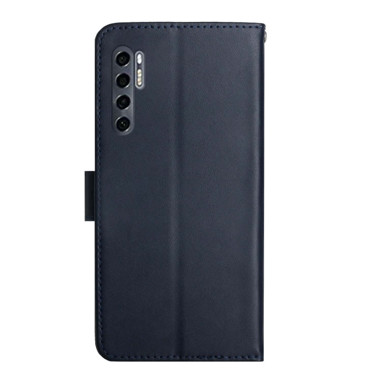 For TCL 20 Pro 5G Genuine Leather Fingerprint-proof Flip Phone Case(Blue)