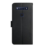 For TCL 10 SE Genuine Leather Fingerprint-proof Flip Phone Case(Black)