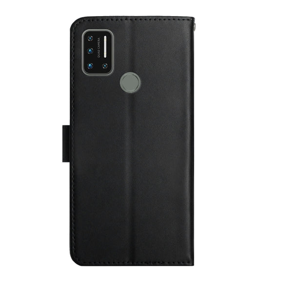For UMIDIGI A7 Genuine Leather Fingerprint-proof Flip Phone Case(Black)