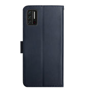 For UMIDIGI A7S Genuine Leather Fingerprint-proof Flip Phone Case(Blue)