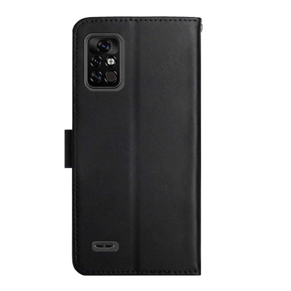 For UMIDIGI BISON Pro Genuine Leather Fingerprint-proof Flip Phone Case(Black)