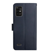 For UMIDIGI BISON Pro Genuine Leather Fingerprint-proof Flip Phone Case(Blue)