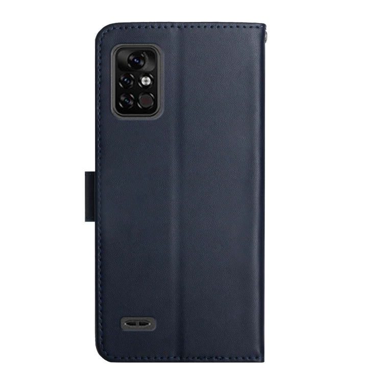 For UMIDIGI BISON Pro Genuine Leather Fingerprint-proof Flip Phone Case(Blue)