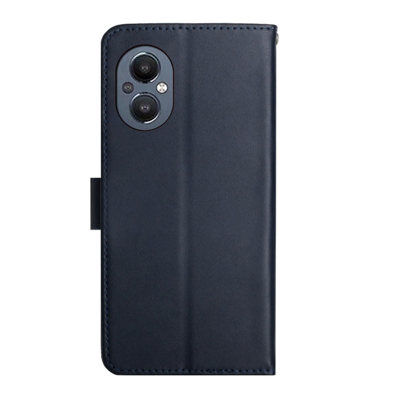For OnePlus Nord N20 5G Genuine Leather Fingerprint-proof Horizontal Flip Phone Case(Blue)