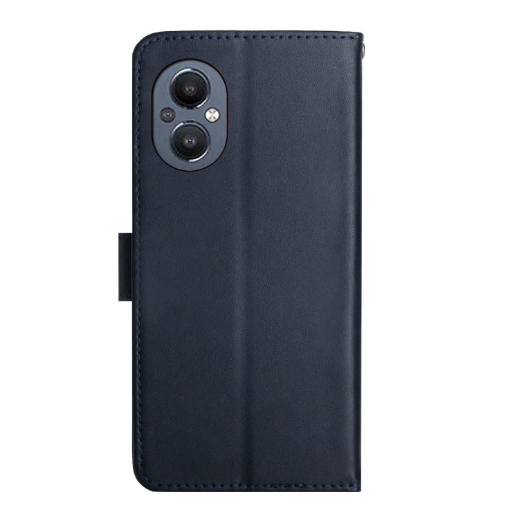 For OnePlus Nord N20 5G Genuine Leather Fingerprint-proof Horizontal Flip Phone Case(Blue)