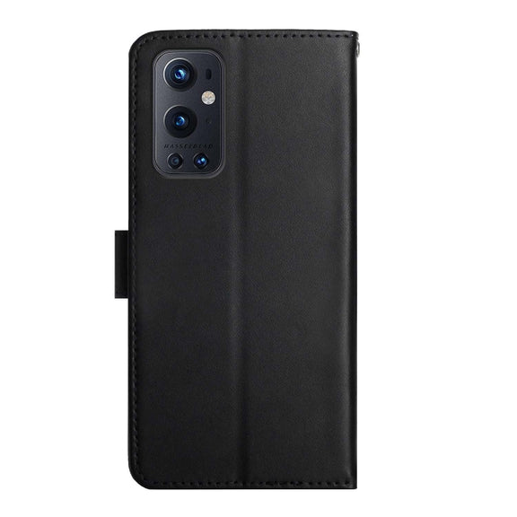 For OnePlus 9 Pro Genuine Leather Fingerprint-proof Horizontal Flip Phone Case(Black)