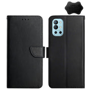 For OnePlus 9R Genuine Leather Fingerprint-proof Horizontal Flip Phone Case(Black)