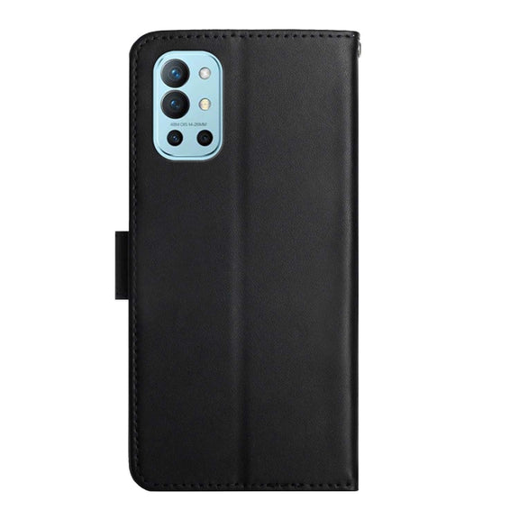 For OnePlus 9R Genuine Leather Fingerprint-proof Horizontal Flip Phone Case(Black)