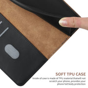 For OnePlus 9R Genuine Leather Fingerprint-proof Horizontal Flip Phone Case(Black)