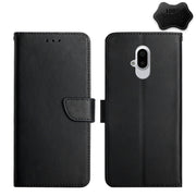 For Fujitsu Arrows F-52B Genuine Leather Fingerprint-proof Flip Phone Case(Black)