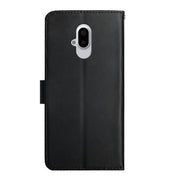 For Fujitsu Arrows F-52B Genuine Leather Fingerprint-proof Flip Phone Case(Black)