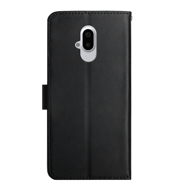 For Fujitsu Arrows F-52B Genuine Leather Fingerprint-proof Flip Phone Case(Black)
