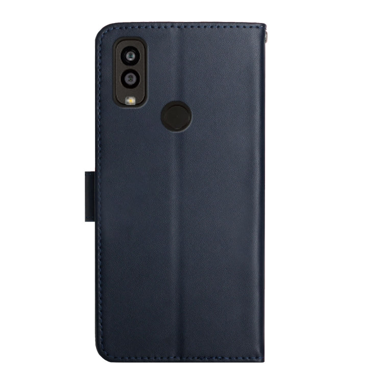 For Kyocera Android One S9 Genuine Leather Fingerprint-proof Flip Phone Case(Blue)