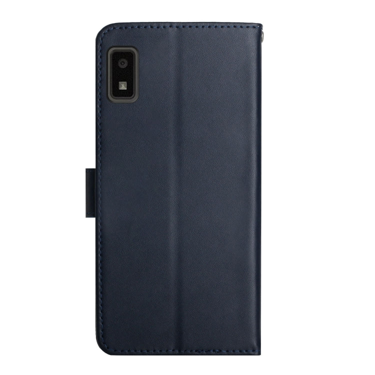 For Sharp Aquos Wish SHG06 Genuine Leather Fingerprint-proof Flip Phone Case(Blue)