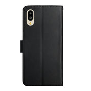 For Sharp Simple Sumaho 6 Genuine Leather Fingerprint-proof Flip Phone Case(Black)