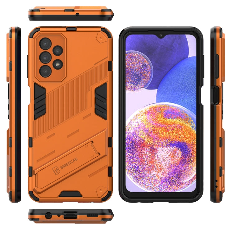For Samsung Galaxy A23 Punk Armor 2 in 1 PC + TPU Shockproof Phone Case with Invisible Holder(Orange)