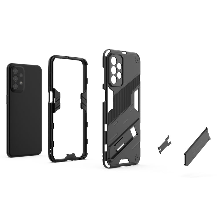 For Samsung Galaxy A23 Punk Armor 2 in 1 PC + TPU Shockproof Phone Case with Invisible Holder(Orange)