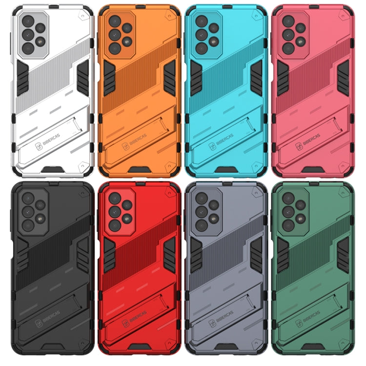 For Samsung Galaxy A23 Punk Armor 2 in 1 PC + TPU Shockproof Phone Case with Invisible Holder(Orange)