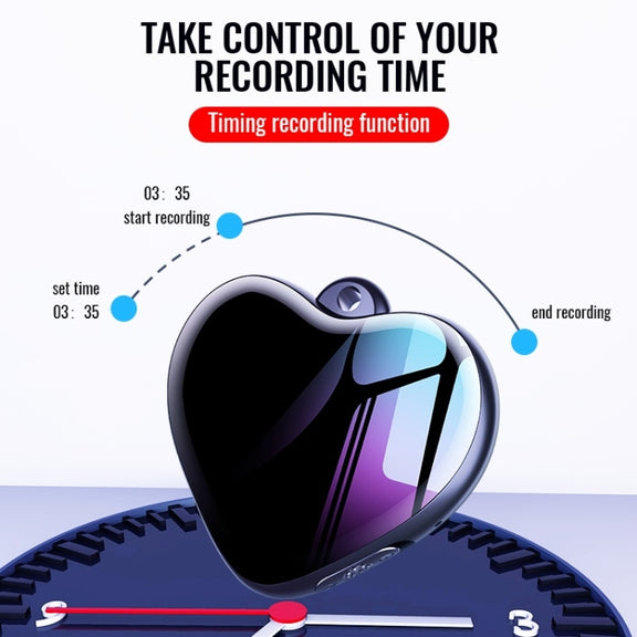 Q66 Heart Pendant Smart HD Noise Reduction Voice Control Recording Pen, Capacity:64GB