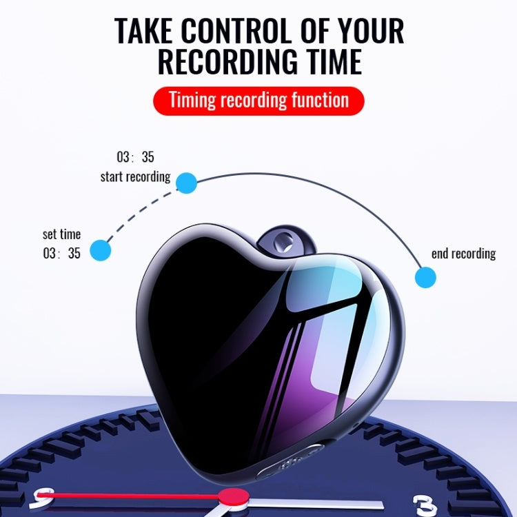 Q66 Heart Pendant Smart HD Noise Reduction Voice Control Recording Pen, Capacity:64GB