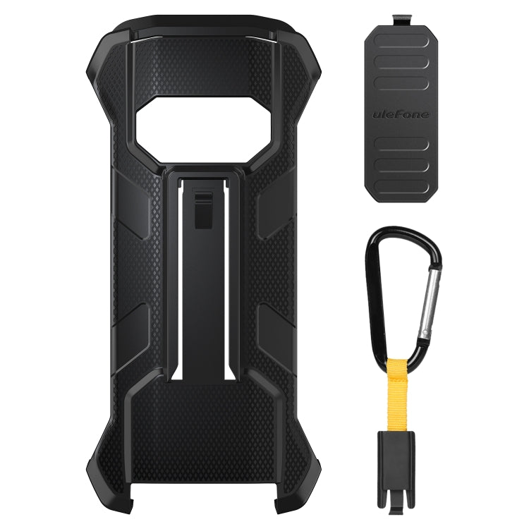For Ulefone Power Armor 15 Ulefone Back Clip Phone Case with Carabiner (Black)