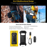 For Ulefone Power Armor 15 Ulefone Back Clip Phone Case with Carabiner (Black)